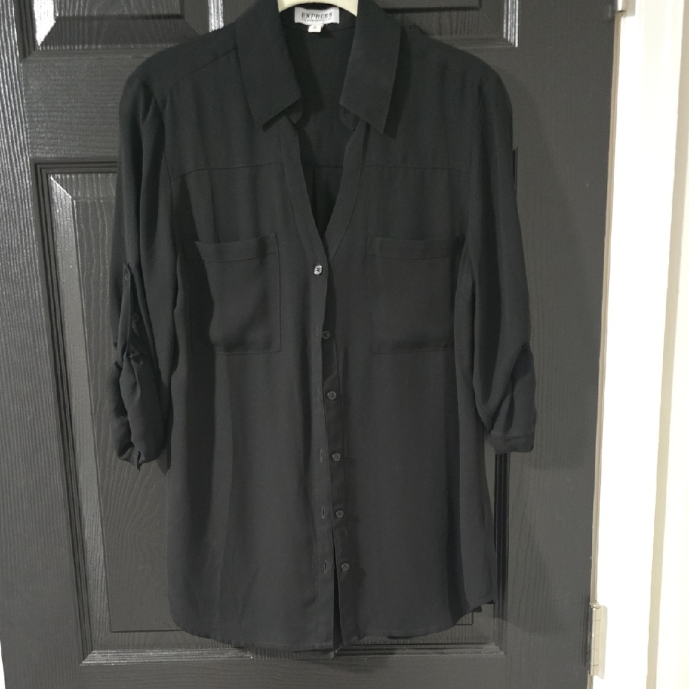 Express Women's Black Portifino Button Shirt